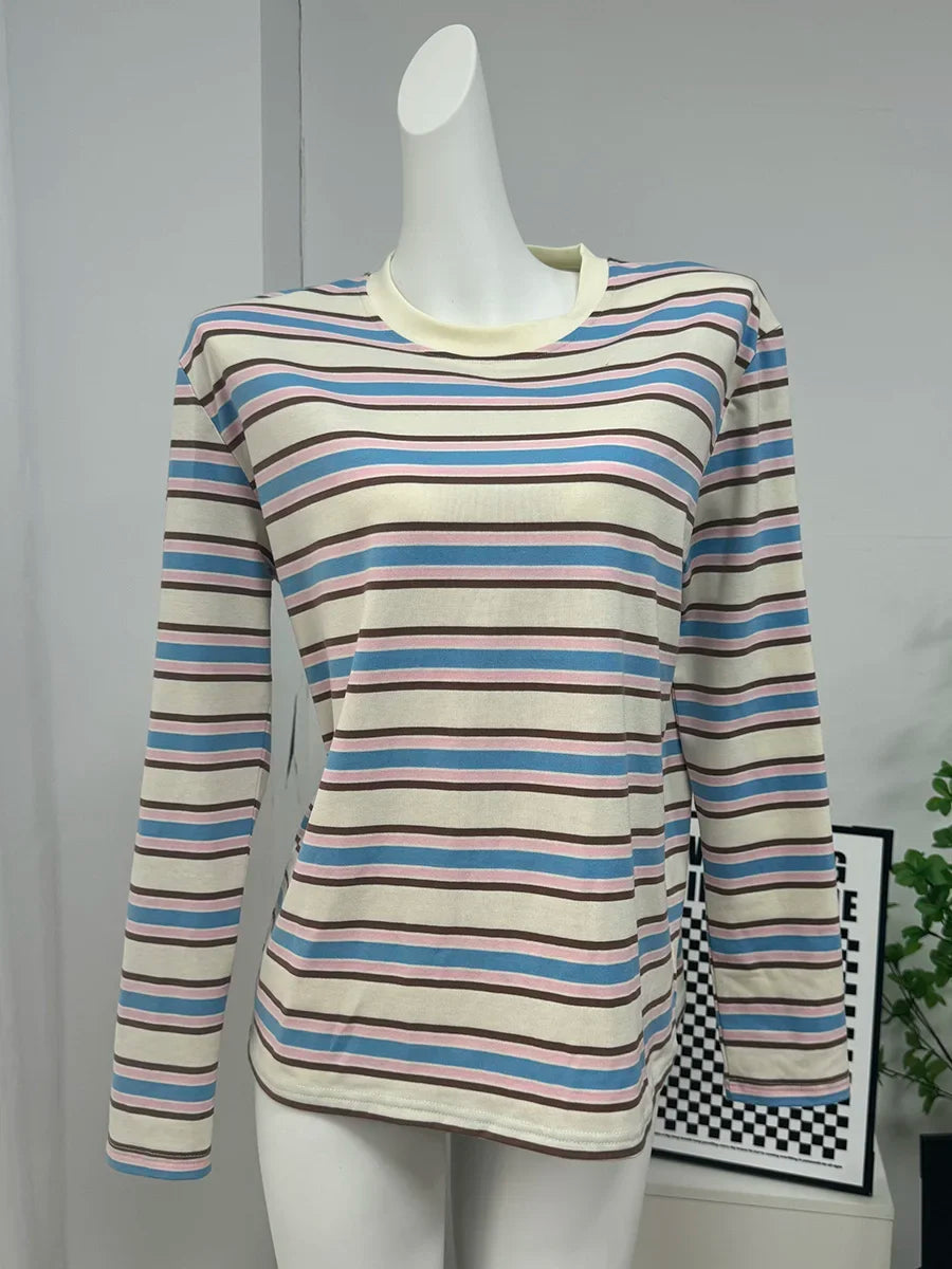 Polo Neck T Shirt Women Soft Chic Tees 95% Cotton Jumper Clothes Loose Casual Pullover 2025 Summer New Crop Tops364