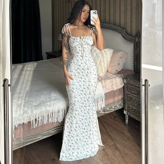 2025 Summer Floral Maxi Sundress Womens Fashion